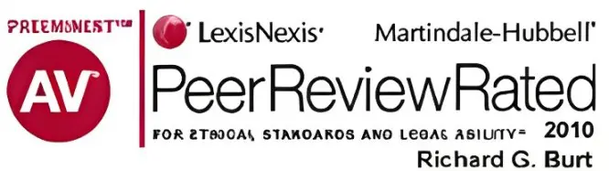 footer-logo Here's an alt tag for the image: `AV Peer Review Rated, Richard G. Burt, 2010`
