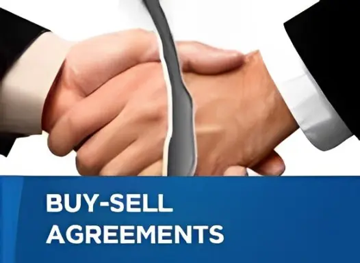 Handshake symbolizing buy-sell agreements.